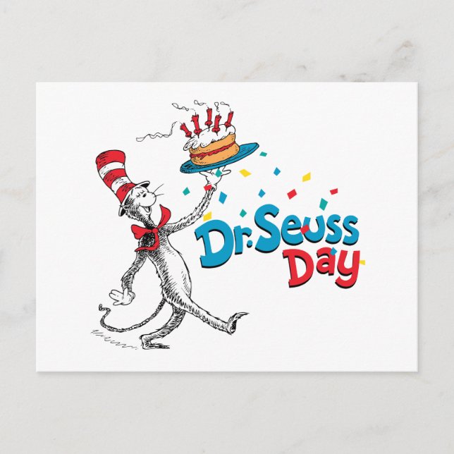 Katten i Hat | Seuss-dagen Vykort (Framsida)