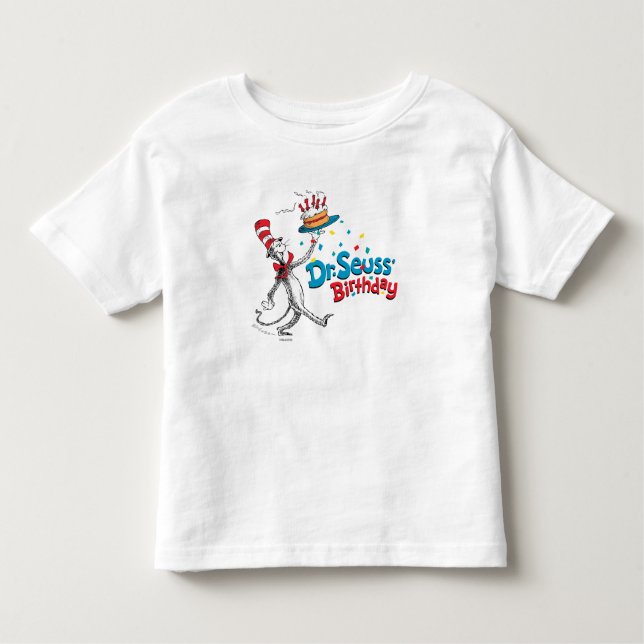 Katten i Hat | Seuss födelsedag T Shirt (Framsida)