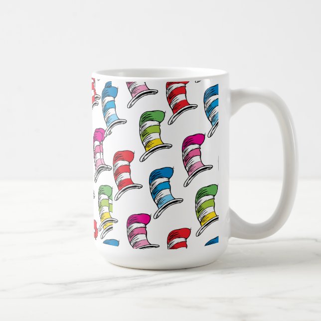 Katten i hatten färgglatt hattmönster kaffemugg (Höger)