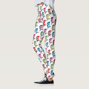 Katten i hatten färgglatt hattmönster leggings