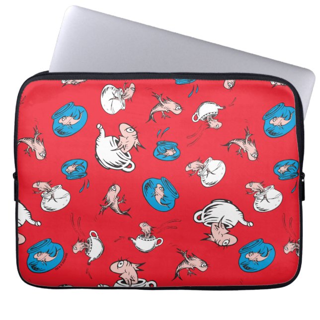 Katten i hatten | Fiskröd mönster Laptop Fodral (Framsidan)