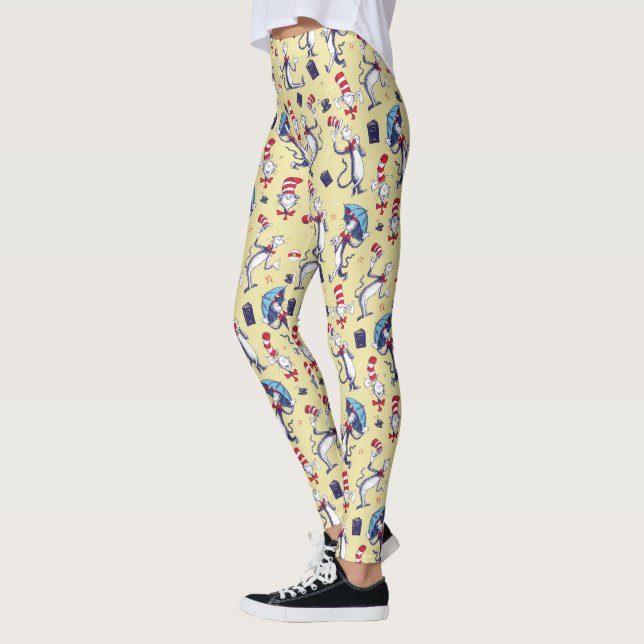 Katten i hatten | Gult mönster Leggings (Vänster)