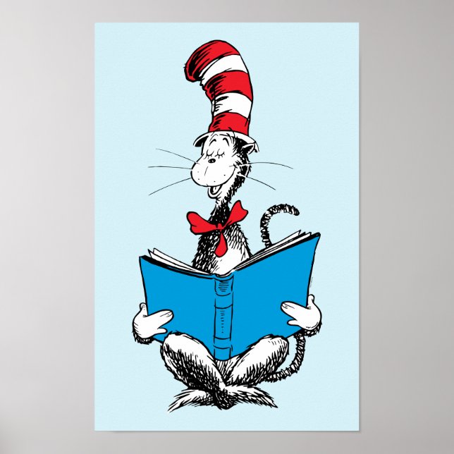Katten i hatten läser poster (Framsidan)