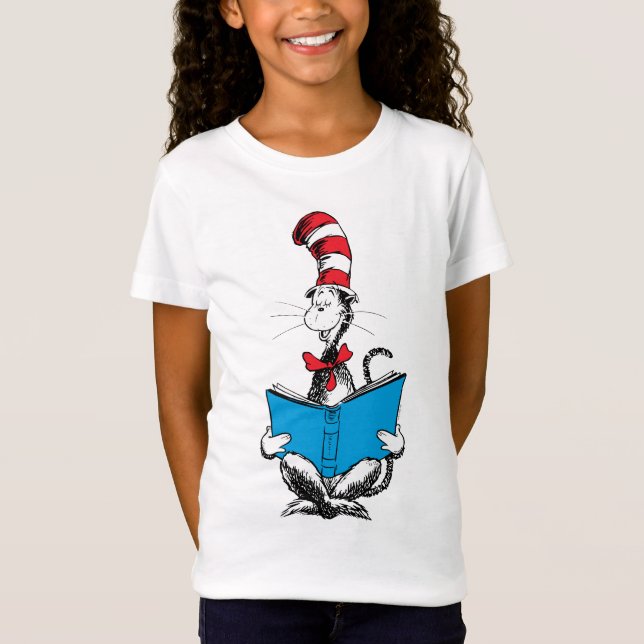 Katten i hatten läser t shirt (Framsida)