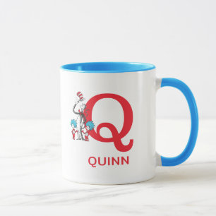 Katten i hatten, namn och monogram Q Mugg
