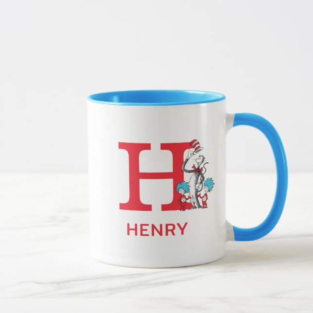 Katten i hatten, sak ett namn & monogram H Mugg (Höger)