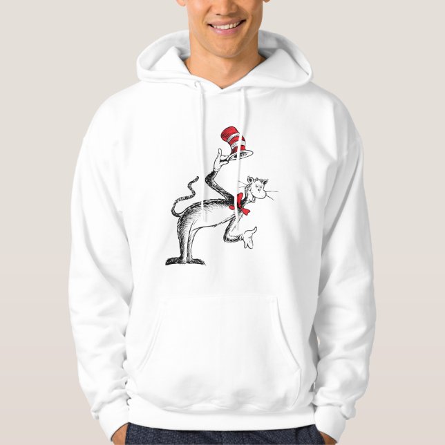 Katten i hatten tar ett klipp hoodie (Framsida)