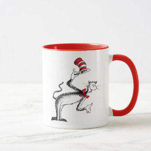 Katten i hatten tar ett klipp mugg