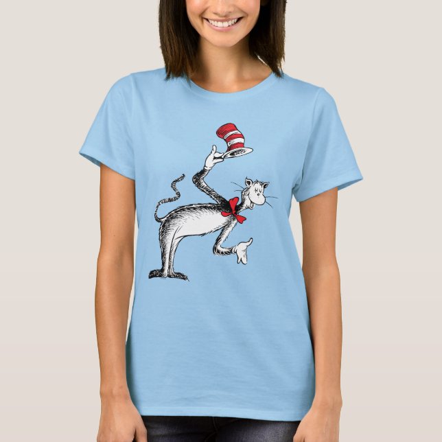 Katten i hatten tar ett klipp t shirt (Framsida)