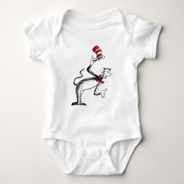 Katten i hatten tar ett tack t shirt (Framsida)
