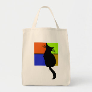 Katten i kulöra Windows hänger lös Tygkasse