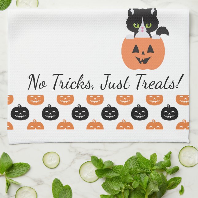 Katten i Pumpkin Kitchen Towel Kökshandduk (Vikta)