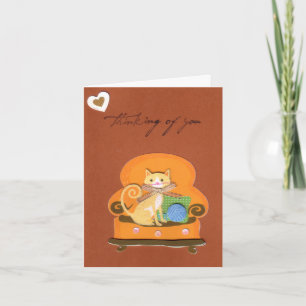 Katten i stolen som är tänkande av dig, Card Kort