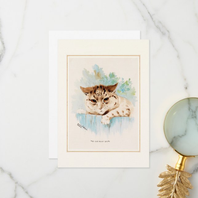 Katten intill av Louis Wain Tack Kort (Fram/Back In Situ)