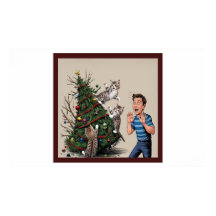 Katten klättrar och kommer att toppa Träd över