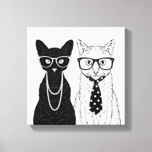 Katten kopplar ihop canvastryck