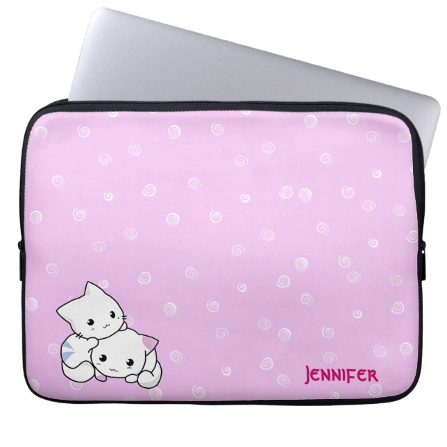 Katten kopplar ihop laptop sleeve (Framsidan)