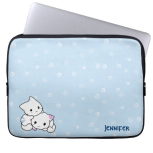 Katten kopplar ihop laptop sleeve