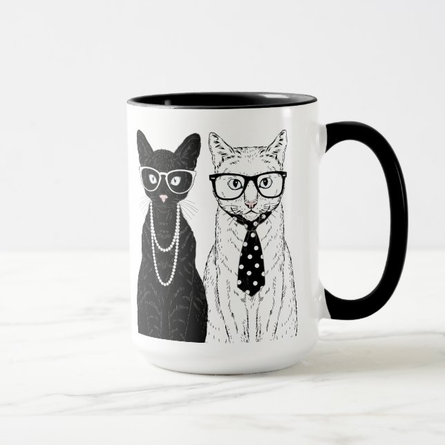 Katten kopplar ihop mugg (Höger)