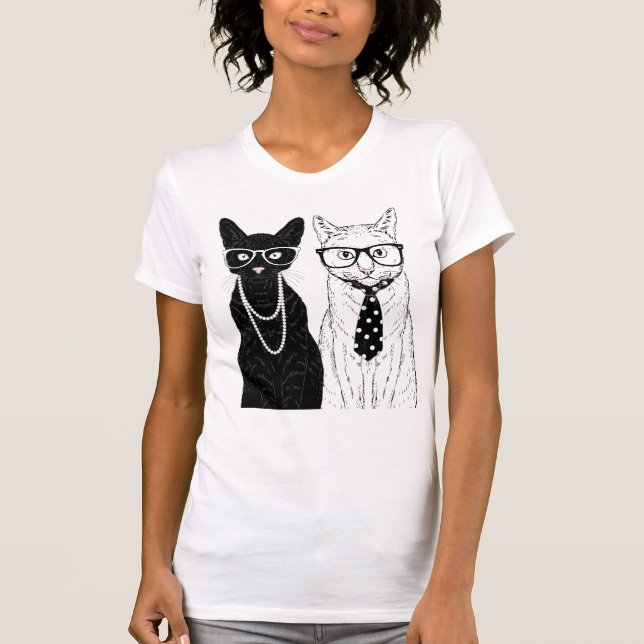 Katten kopplar ihop t shirt (Framsida)