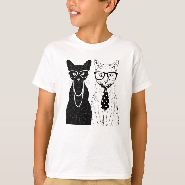 Katten kopplar ihop t shirt (Framsida)