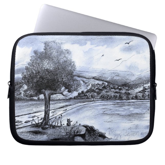 Katten landskap in sleeven laptop sleeve (Framsidan)