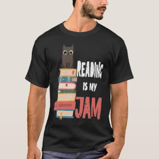 Katten Läsning Är Min Jam Lärare Boknördar T Shirt