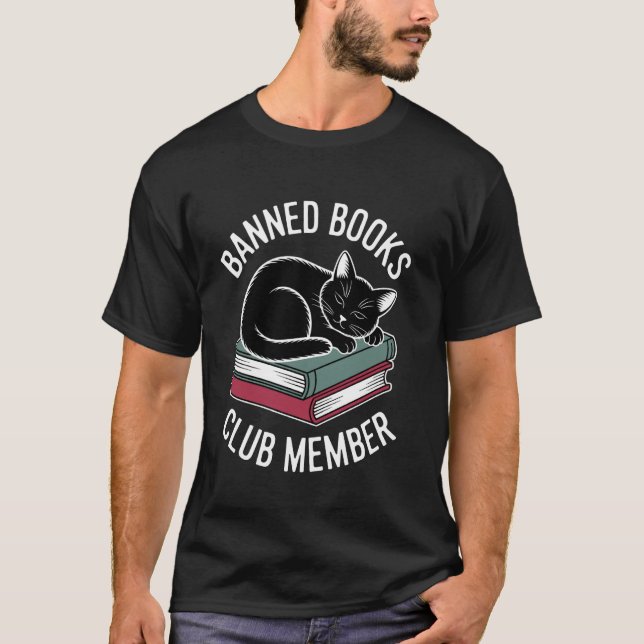 Katten läste förbjudna böcker t shirt (Framsida)