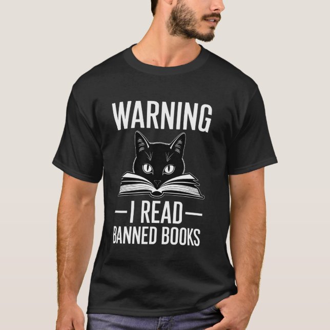 Katten läste förbjudna böcker t shirt (Framsida)