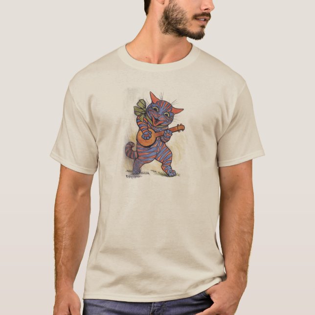 Katten leker banjoen tee shirt (Framsida)