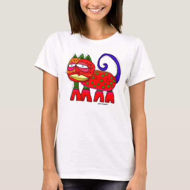 katten med blåttsvanen t-shirt (Framsida)