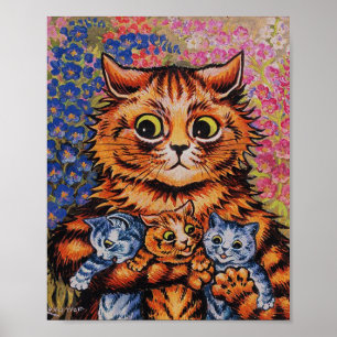 Katten Mor - Louis Wain Artwork - Lustigt Cats Poster