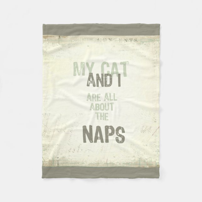 Katten och jag är All om ta sig en tupplur Fleecefilt (Framsidan)