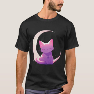 Katten och Måne (lila) T Shirt