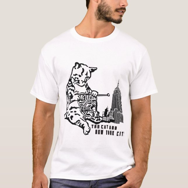 Katten och New York City T Shirt (Framsida)