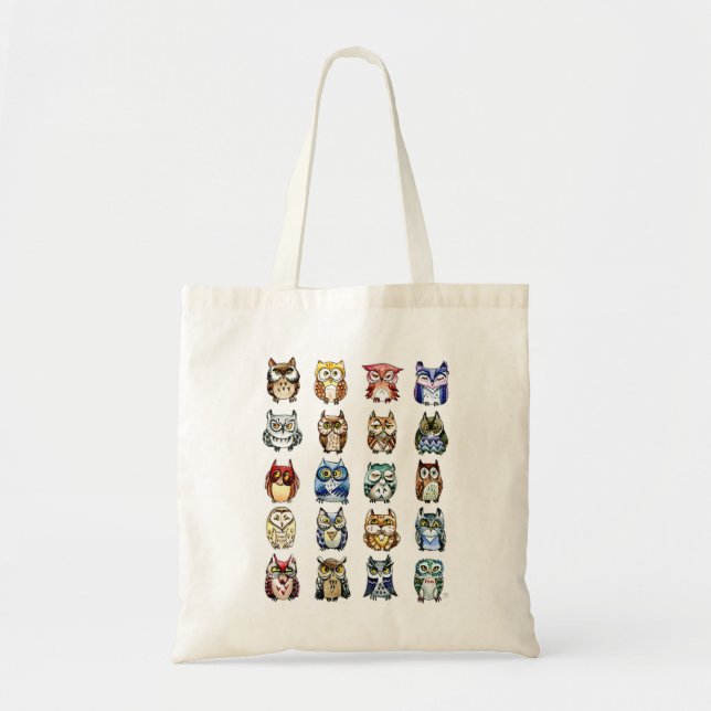 Katten och ugglor hänger lös tygkasse (Framsidan)