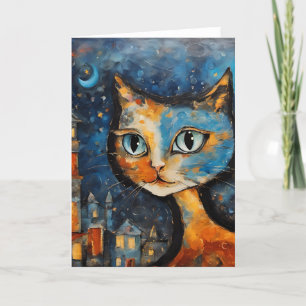 Katten på natten i staden kort
