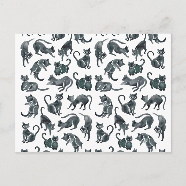 Katten placerar - den svart paletten vykort (Framsida)