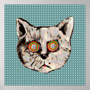 katten pricker och synar av diamanter poster