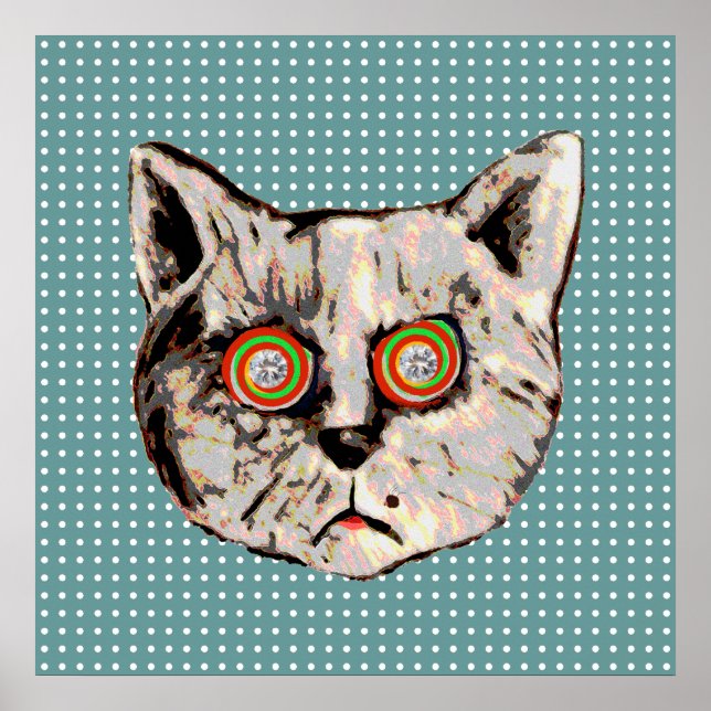 katten pricker och synar av diamanter poster (Framsidan)