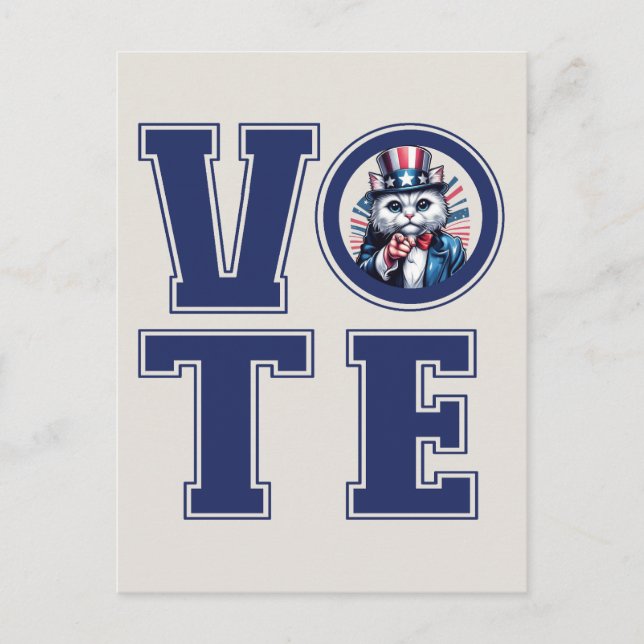 Katten Säger Rösta Vykort (Framsida)