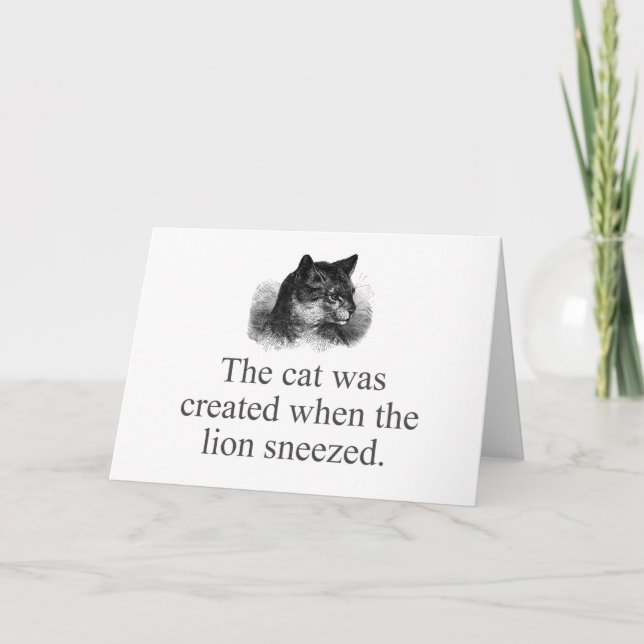 Katten Skapades när den Lejona nysningen gjordes. Kort (Framsida)