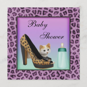 Katten skor & buteljerar baby shower för inbjudningar