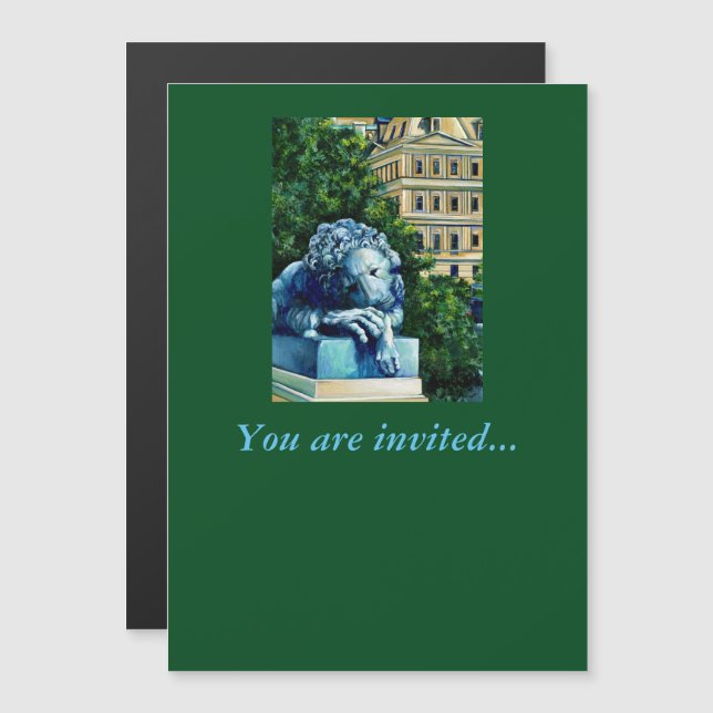 Katten som åt Kanarieöarna Magnetisk Inbjudningskort (Fram/baksida)