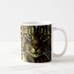 Katten som Hypnotizing ögafotoet, jamar Kaffemugg