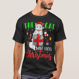 Katten som lagrar jultomten t shirt