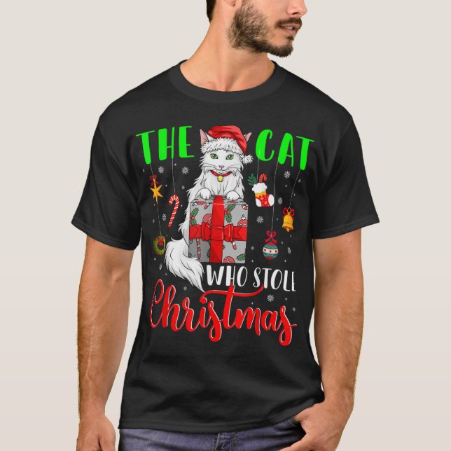 Katten som lagrar jultomten t shirt (Framsida)