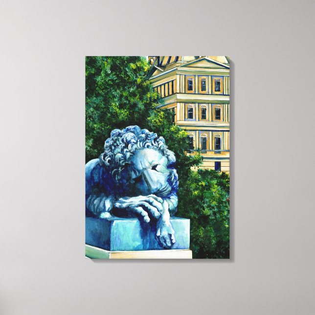 Katten som ligger vid Kanarieöarna Canvastryck (Framsida)