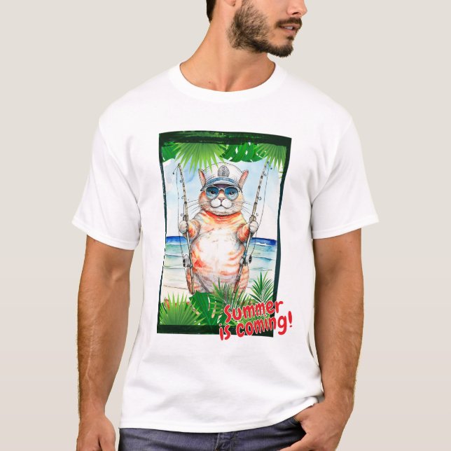 Katten "Sommaren kommer!" T Shirt (Framsida)