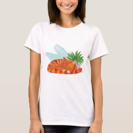 Katten sover. Katten låtsas sälja. T Shirt